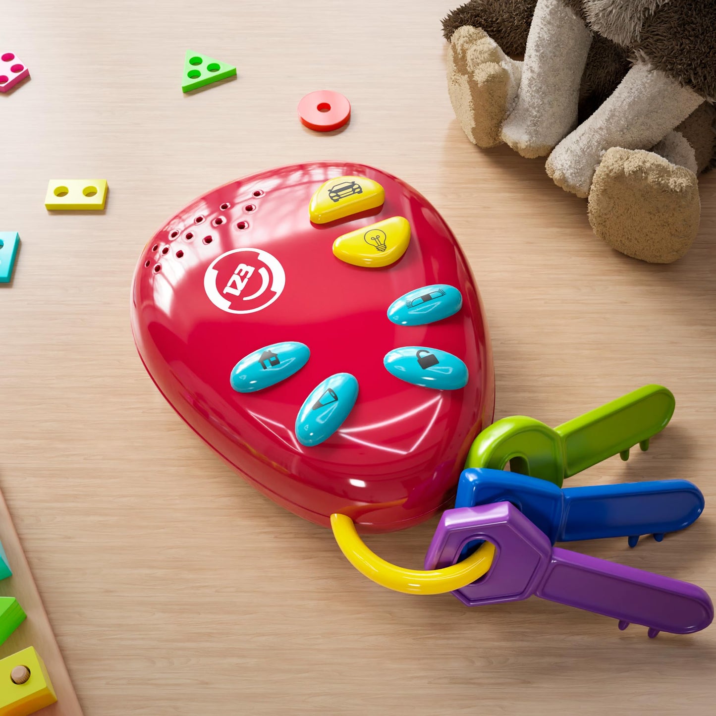 Lollipop Kids Car Keys Sensory Toy – Teether, Rattle & Travel-Friendly Keys for Babies & Toddlers (Batteries Included)