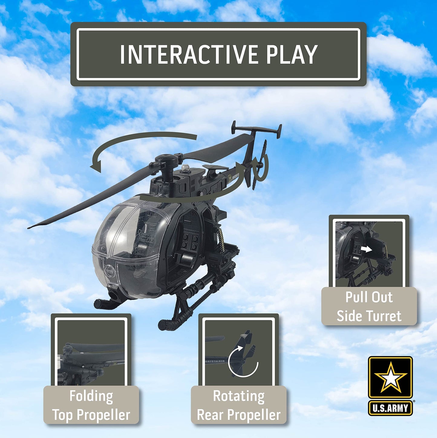 Lollipop U.S. Army Night Stalker Helicopter with Soldier Figure – Lights & Sound