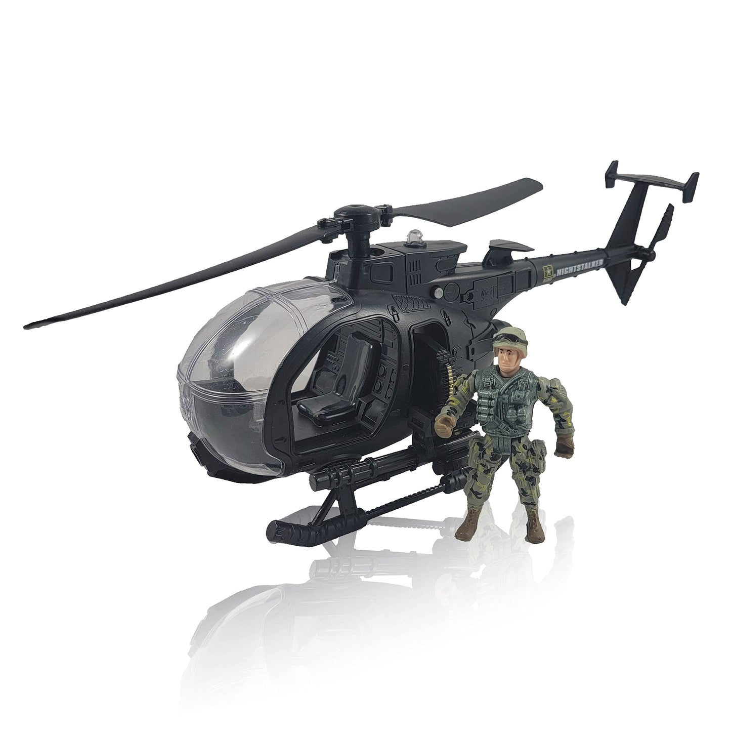 Lollipop U.S. Army Night Stalker Helicopter with Soldier Figure – Lights & Sound