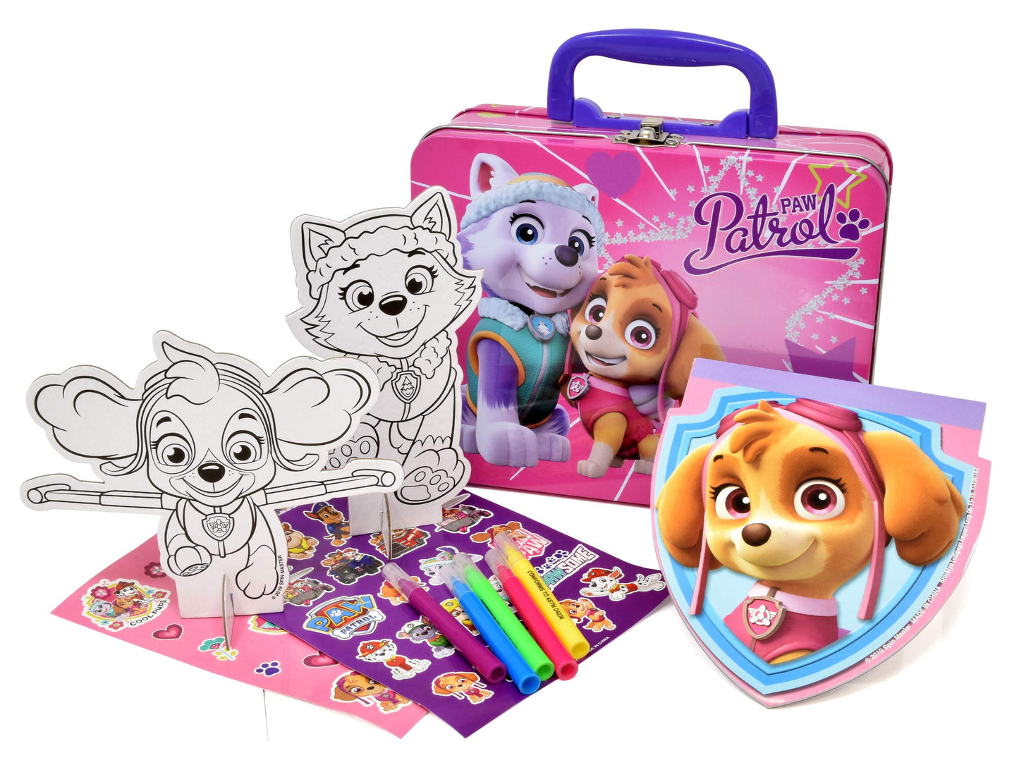 Lollipop Paw Patrol Coloring & Activity Tin Box – Mess-Free Craft Kit for Kids