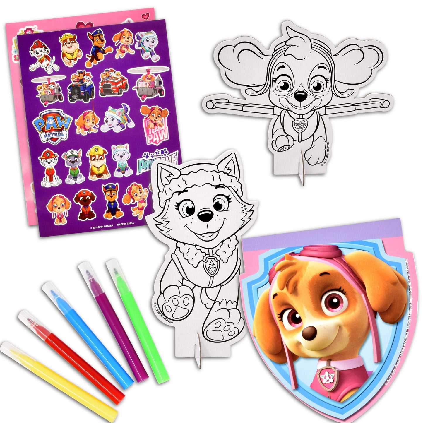 Lollipop Paw Patrol Coloring & Activity Tin Box – Mess-Free Craft Kit for Kids