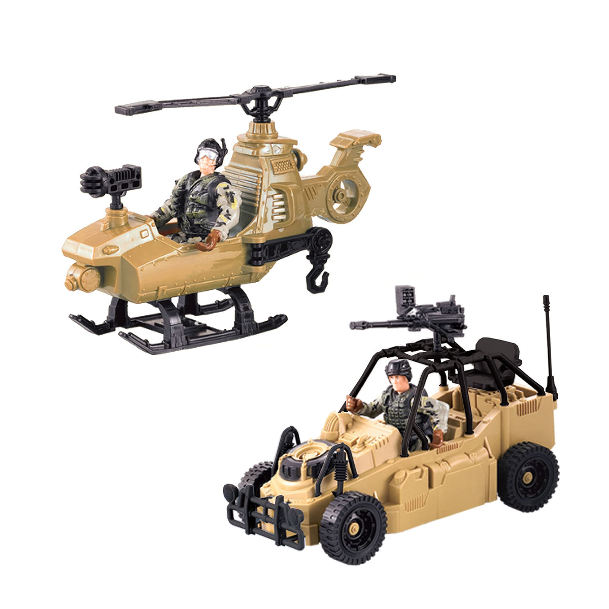 Lollipop US Army Rescue Force Toys – Helicopter, Desert Car & Gear Playset (Ages 3+)