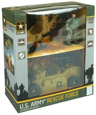 Lollipop US Army Rescue Force Toys – Helicopter, Desert Car & Gear Playset (Ages 3+)