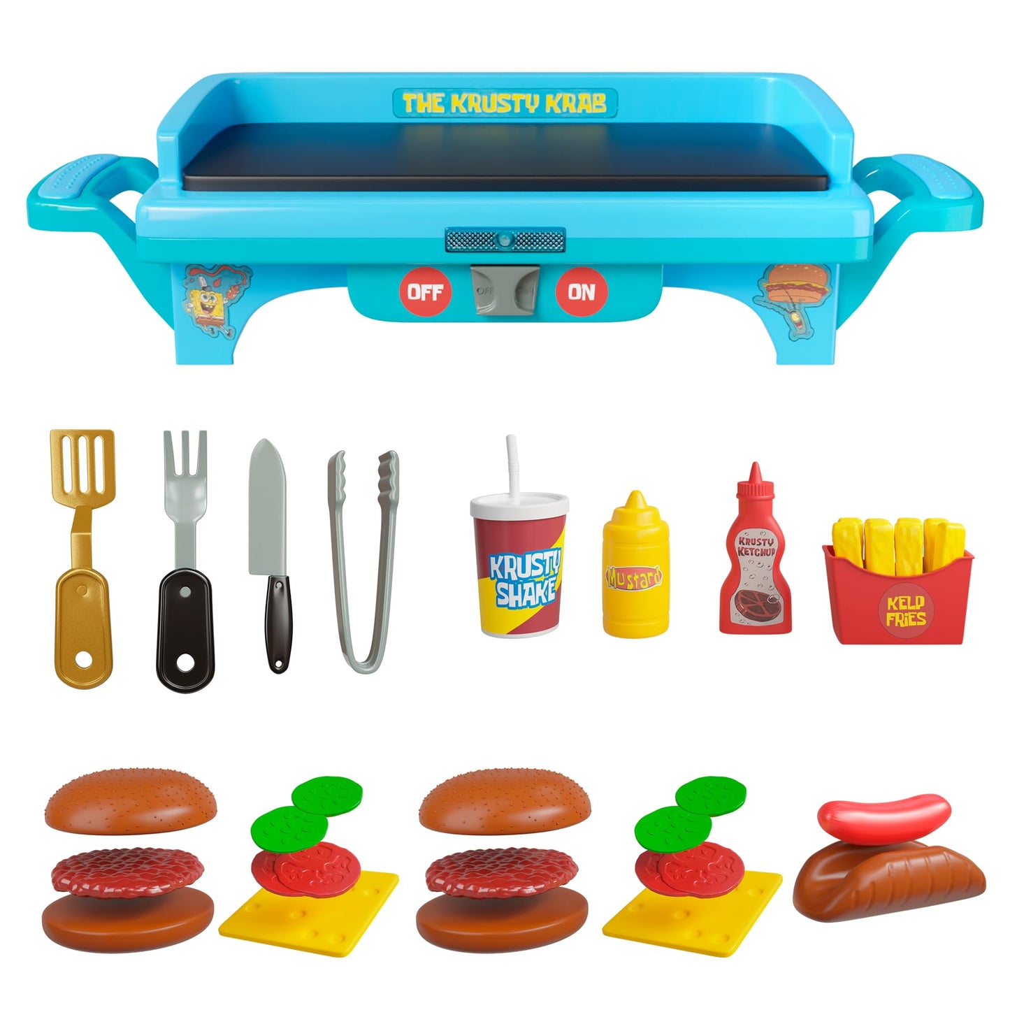 Lollipop SpongeBob Squarepants Kids Grill Playset — Pretend Kitchen Toy for Ages 6-10