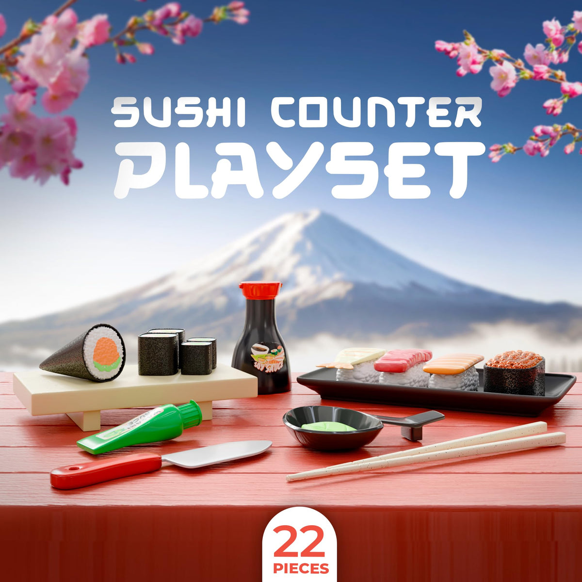 Lollipop Sushi Interactive Toy – Pretend Play Food Set with Sushi Counter