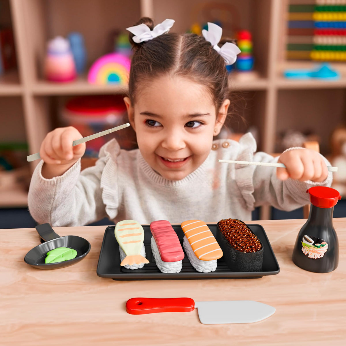 Lollipop Sushi Interactive Toy – Pretend Play Food Set with Sushi Counter