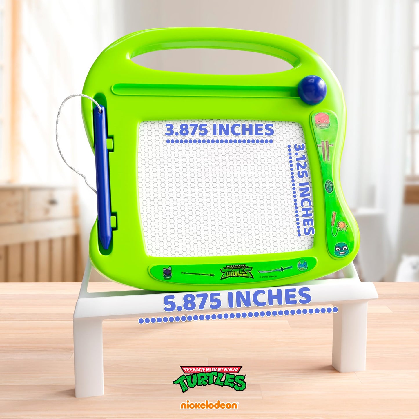 Lollipop TMNT Magnetic Board for Kids — Erasable Doodle Pad & Travel Sketcher (Green)