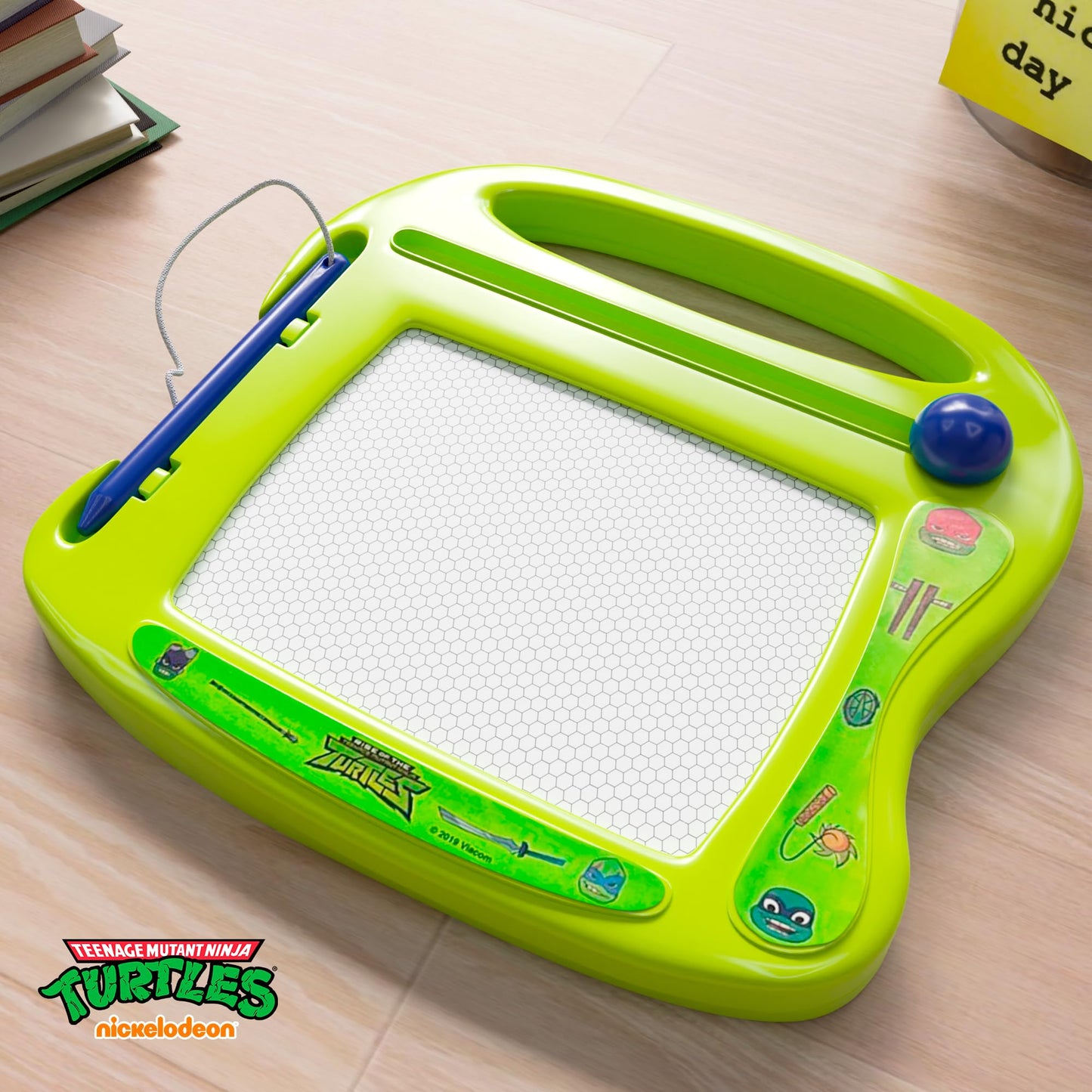 Lollipop TMNT Magnetic Board for Kids — Erasable Doodle Pad & Travel Sketcher (Green)