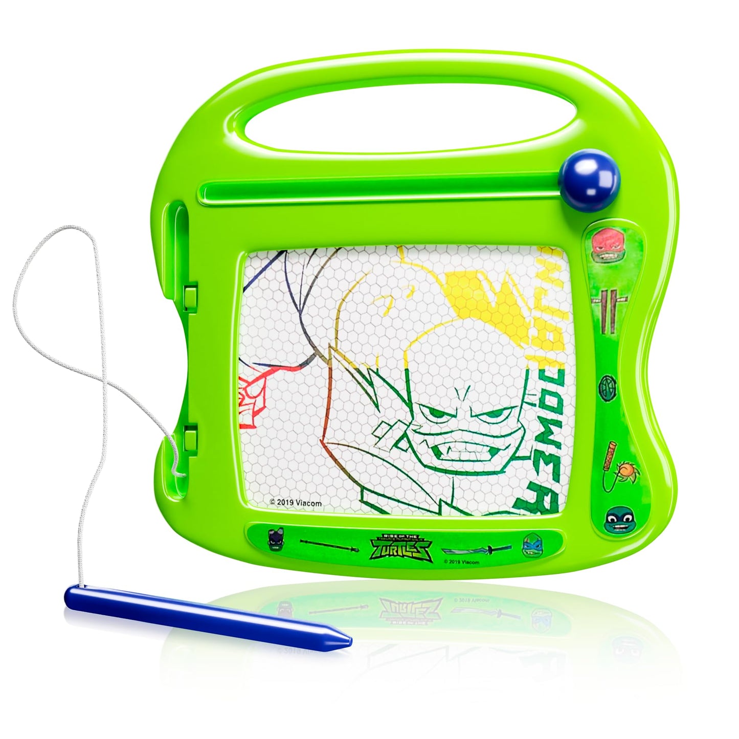 Lollipop TMNT Magnetic Board for Kids — Erasable Doodle Pad & Travel Sketcher (Green)