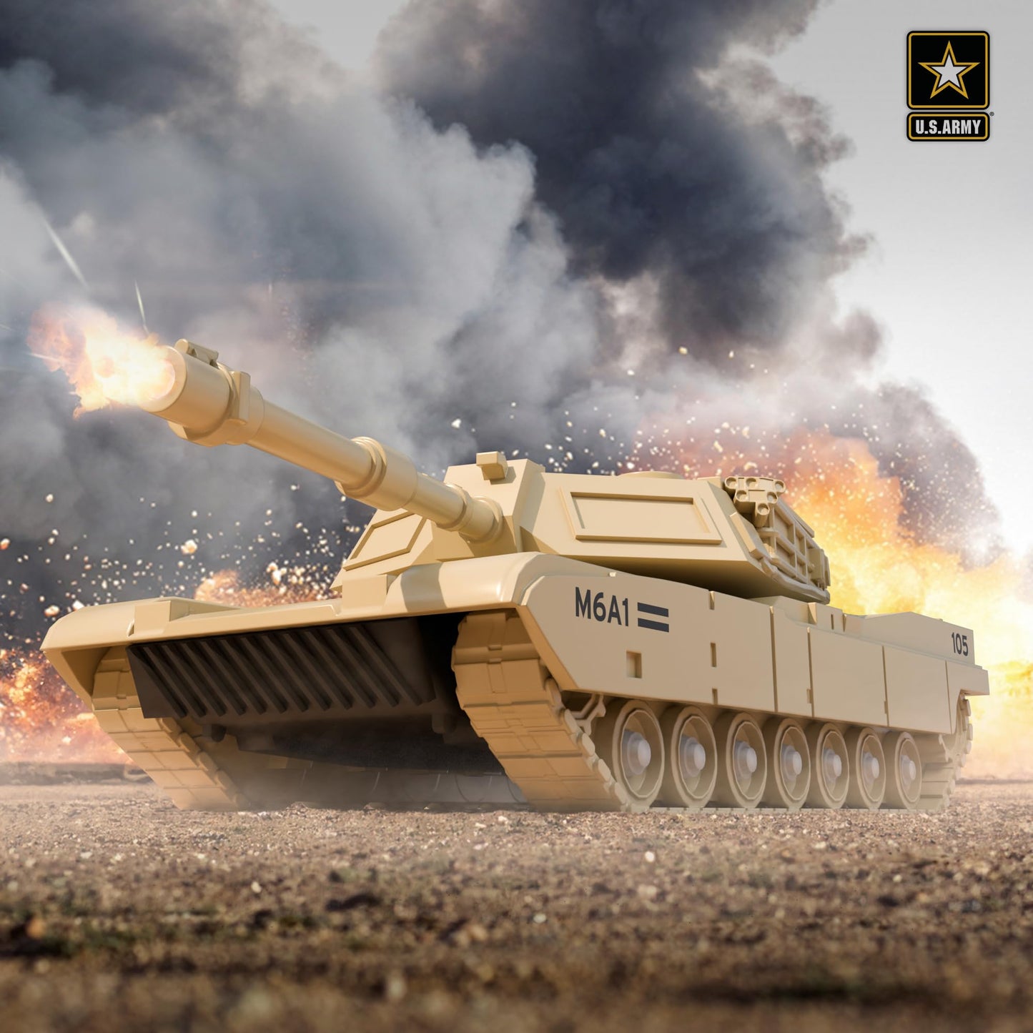 Lollipop U.S. Army Friction Combat Tank — 360° Turret, Lights & Sounds