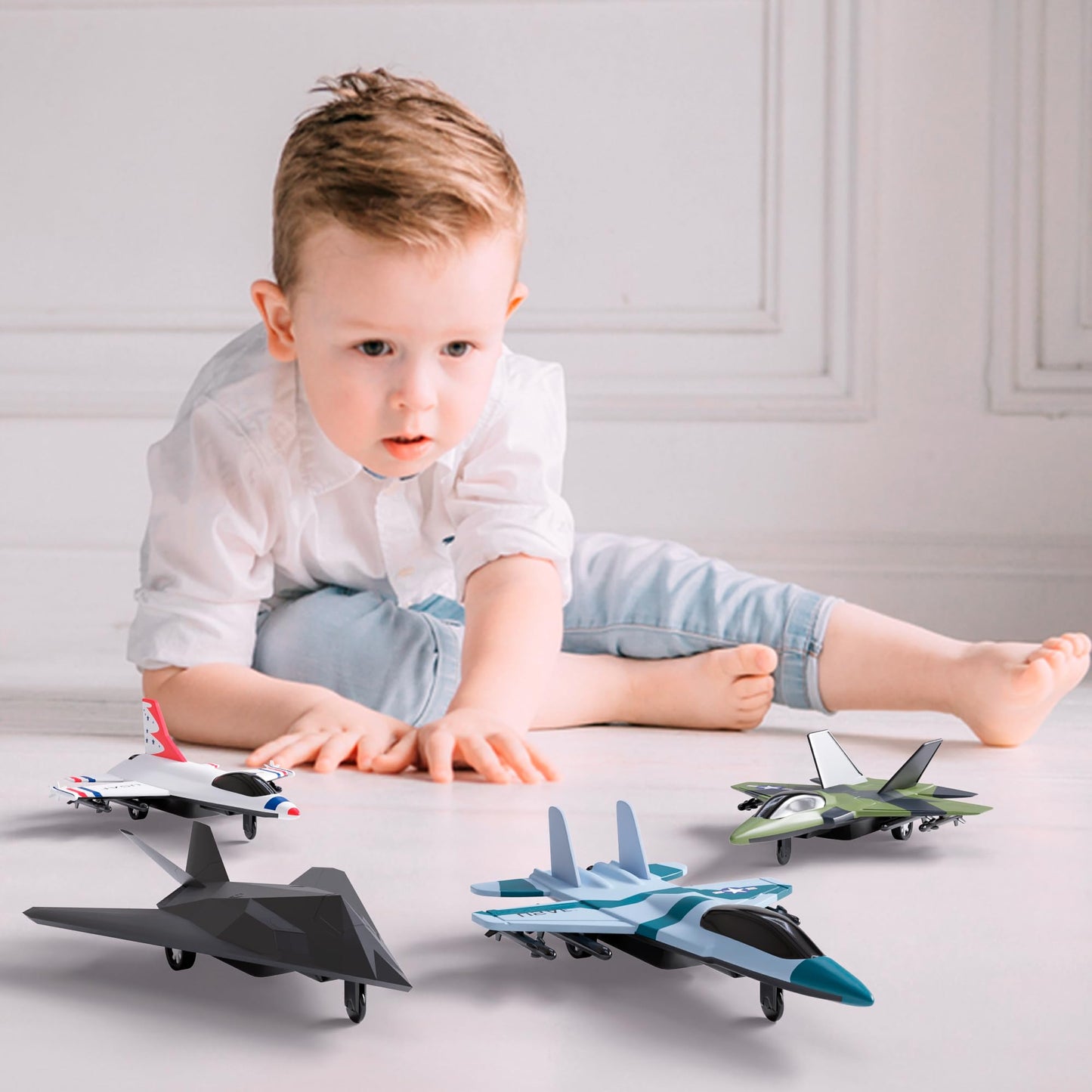 Lollipop United States Air Force 4-Pack Die Cast Jets – Pull-Back Fighter Planes