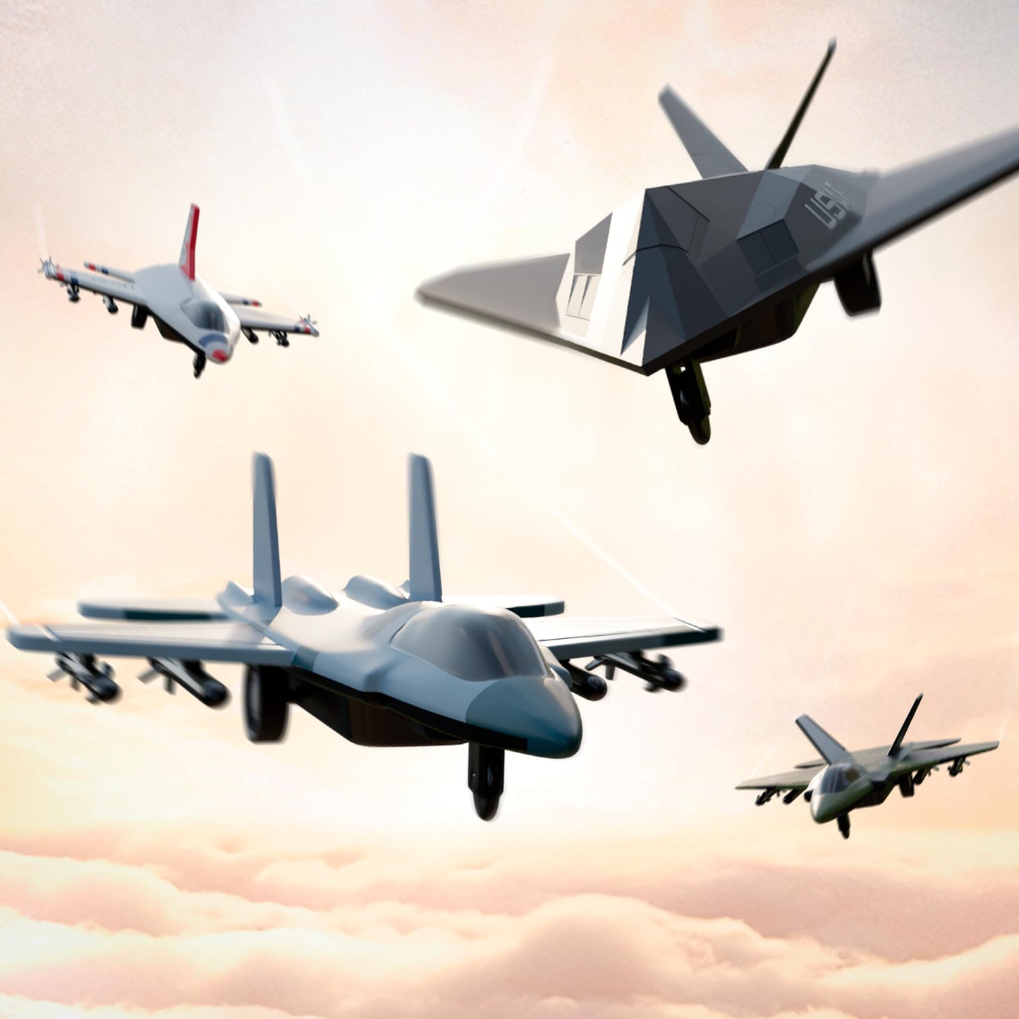 Lollipop United States Air Force 4-Pack Die Cast Jets – Pull-Back Fighter Planes