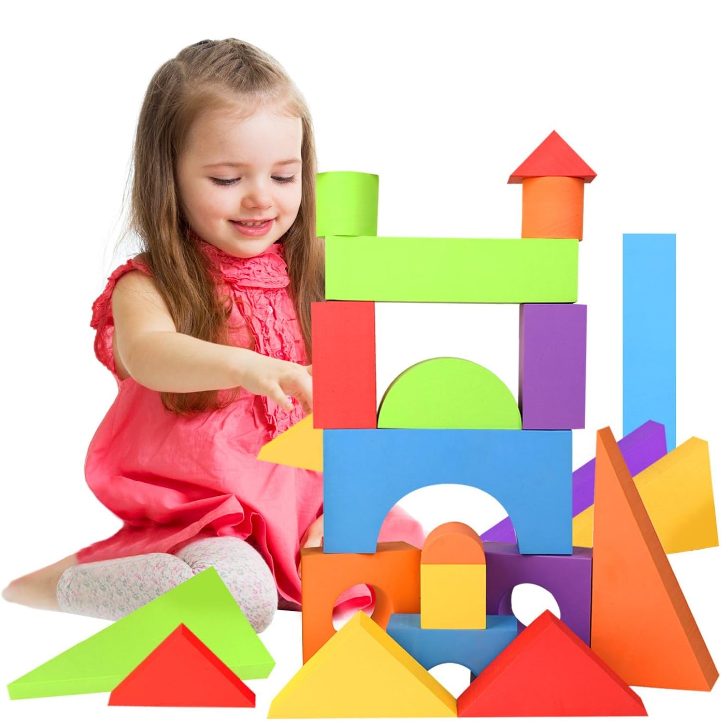 LOLO TOYS Large Building Foam Blocks for Toddlers – Giant Jumbo 18-Piece Set