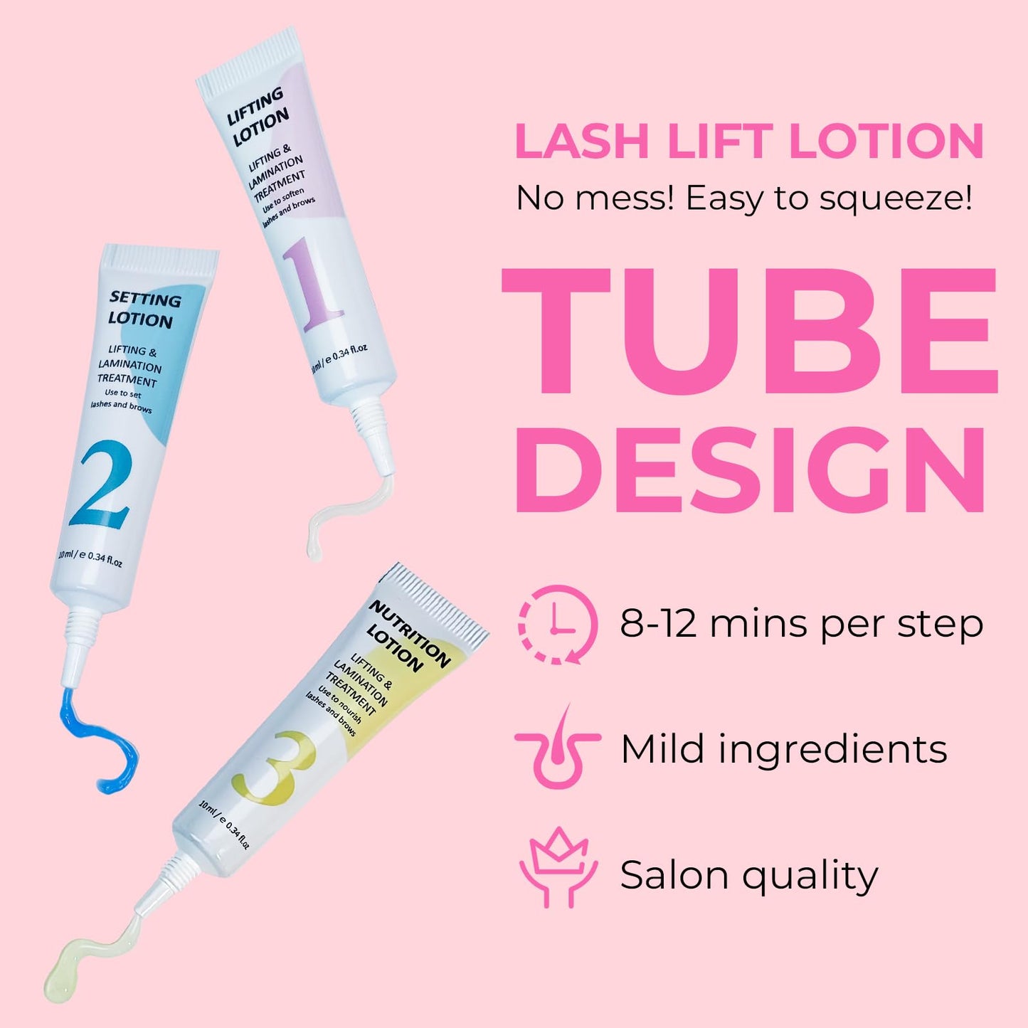 Lomansa Lash Lift Kit for Beginners – At-Home Eyelash Perm with Open Eye Self-Lift Pads