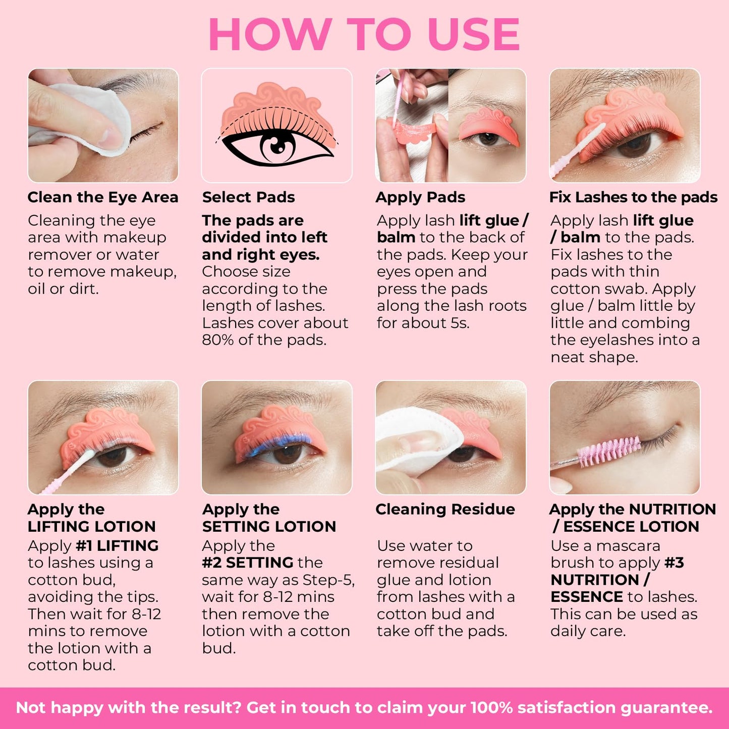 Lomansa Lash Lift Kit for Beginners – At-Home Eyelash Perm with Open Eye Self-Lift Pads