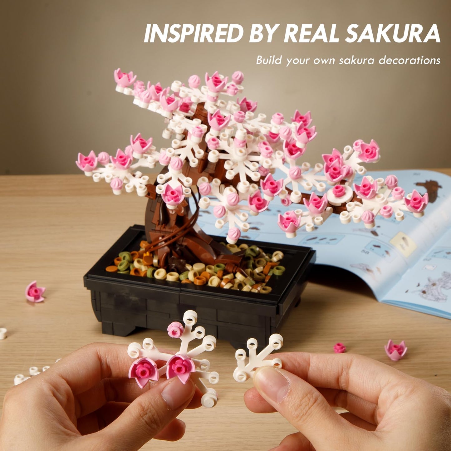 LOMBEE Cherry Blossom Tree Building Set – 3-in-1 Bonsai for Adults
