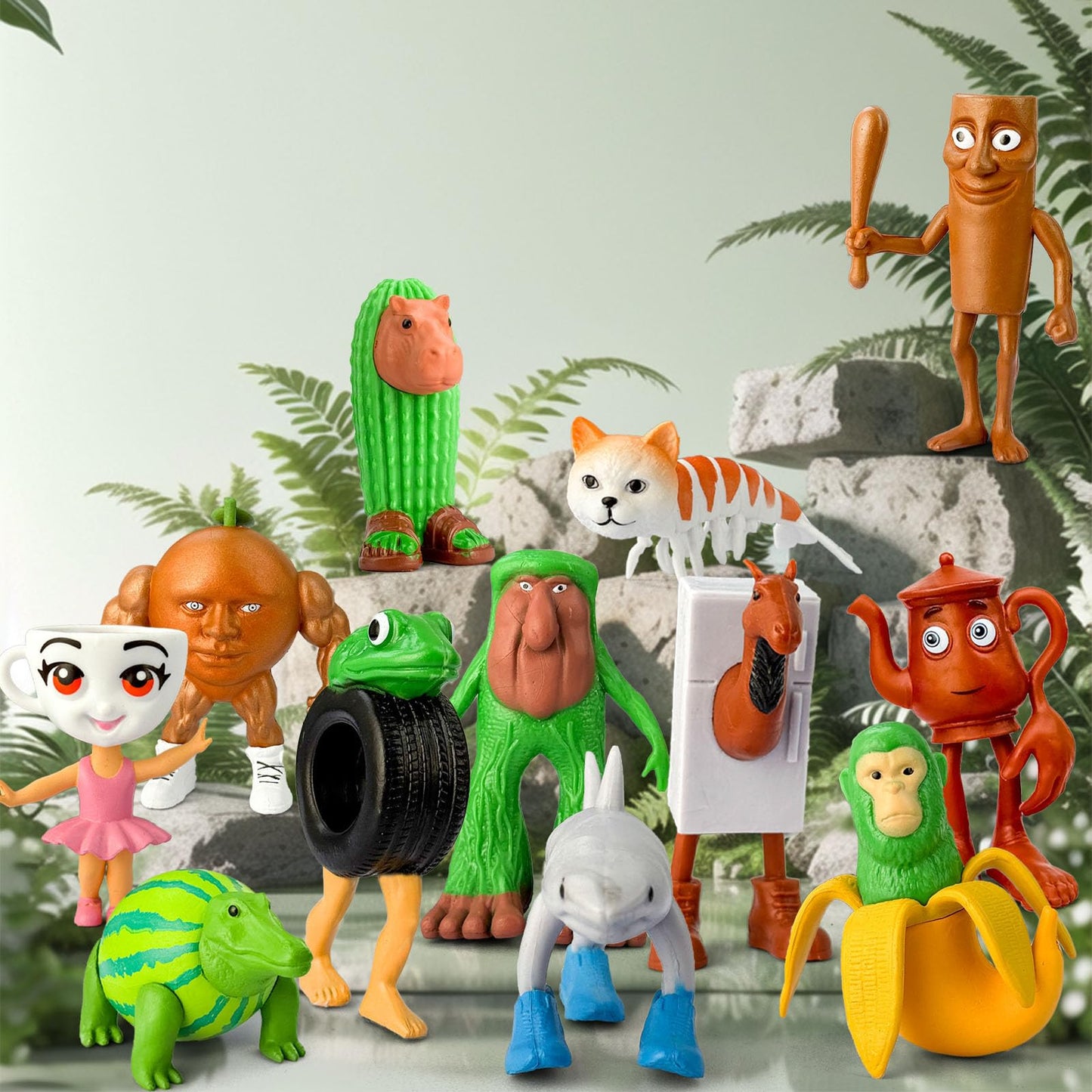 Lomencry 8Pcs Italian Brainrot Action Figures – Fidget Toys & Desk Decor Gift Set