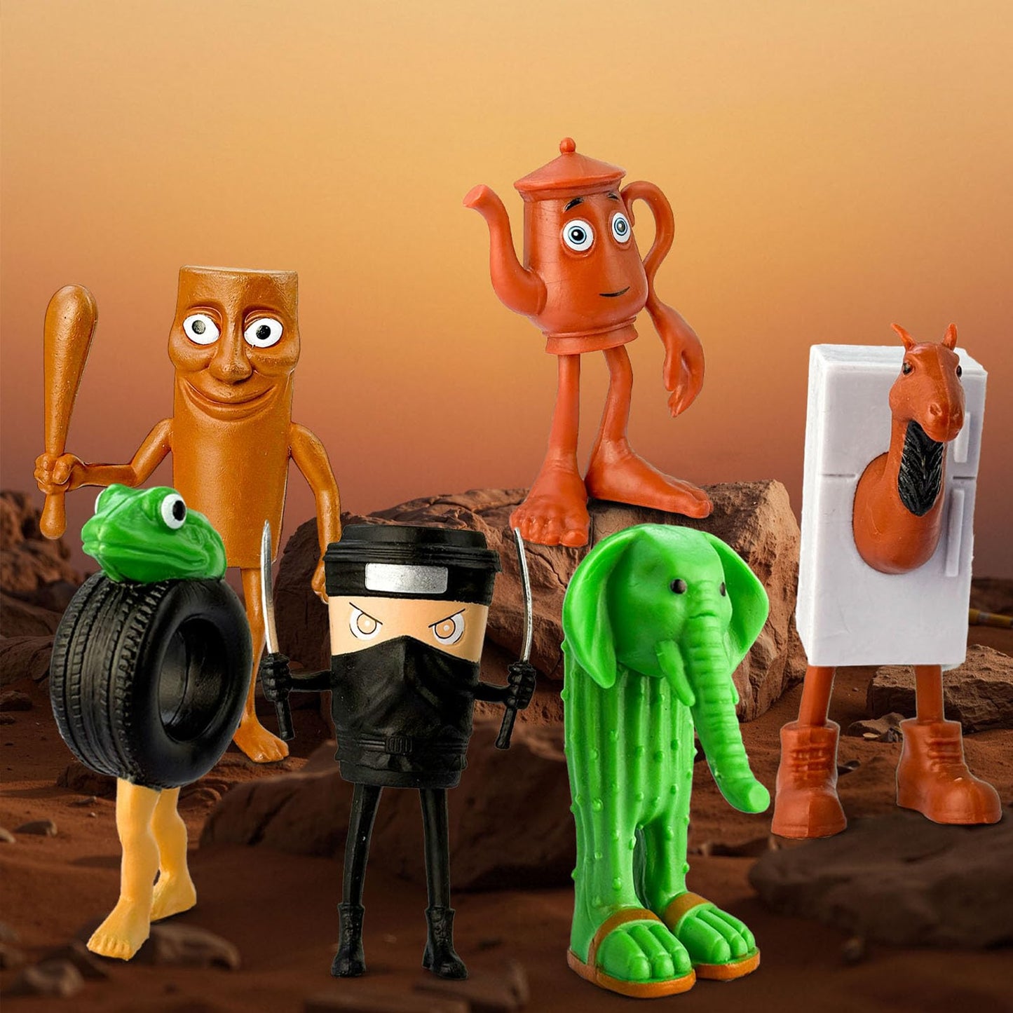 Lomencry 8Pcs Italian Brainrot Action Figures – Fidget Toys & Desk Decor Gift Set