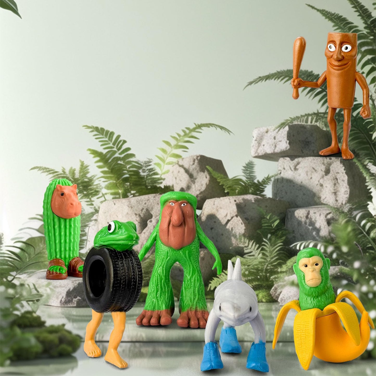 Lomencry 8Pcs Italian Brainrot Action Figures – Tralalero Travala & Friends