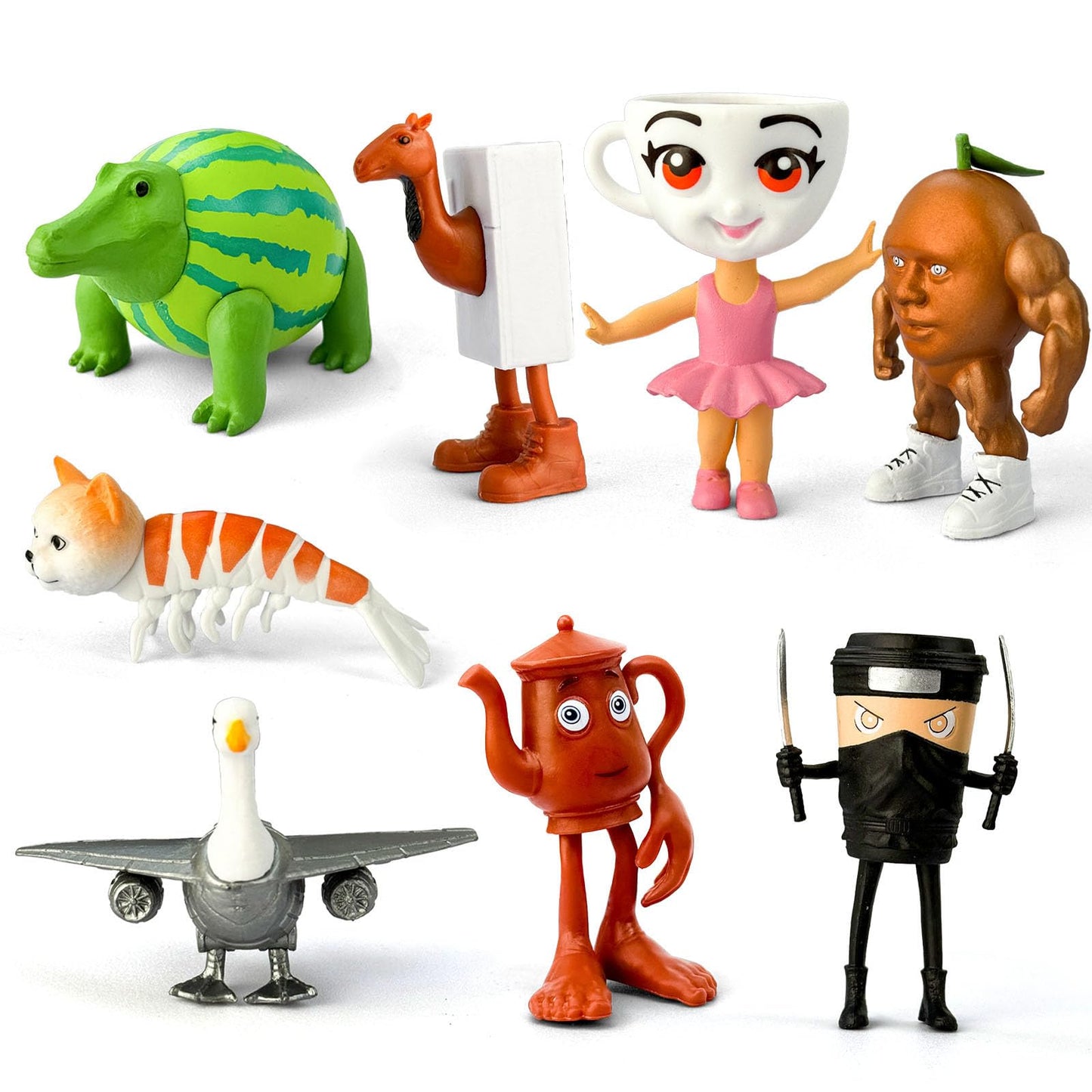 Lomencry 8Pcs Italian Brainrot Action Figures – Tralalero Travala & Friends
