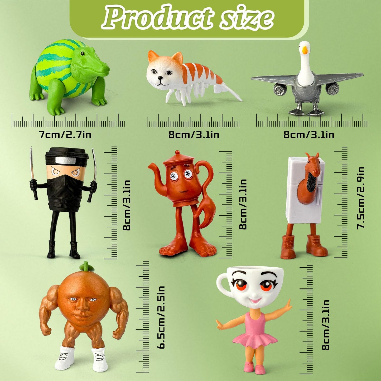 Lomencry 8Pcs Italian Brainrot Action Figures – Tralalero Travala & Friends
