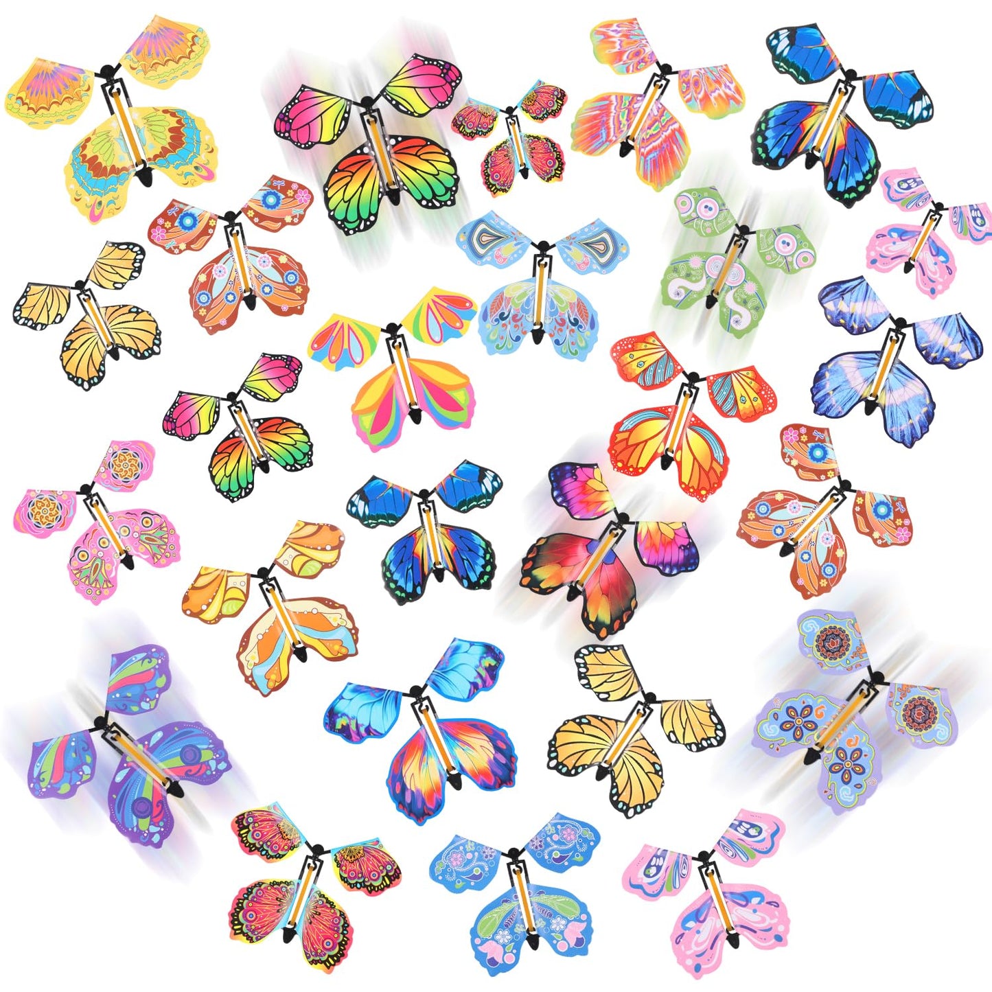 LOMIMOS 20PCS Magic Flying Butterflies - Wind-Up Toys for Kids (20 Styles)
