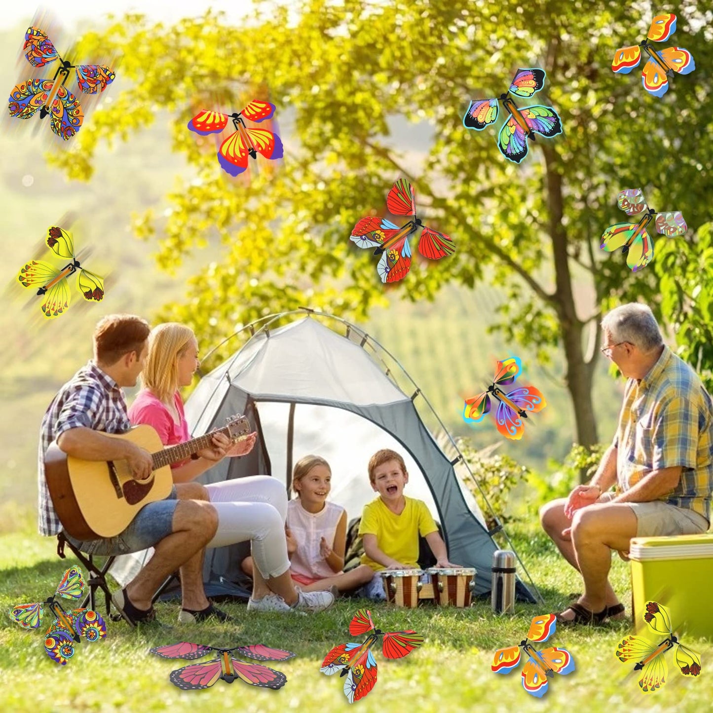 LOMIMOS 20Pcs Flying Butterfly Toys – Wind-Up Kids Gift for Parties (20 Styles)