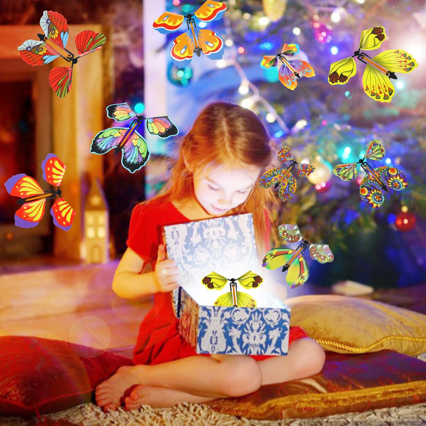 LOMIMOS 20Pcs Flying Butterfly Toys – Wind-Up Kids Gift for Parties (20 Styles)
