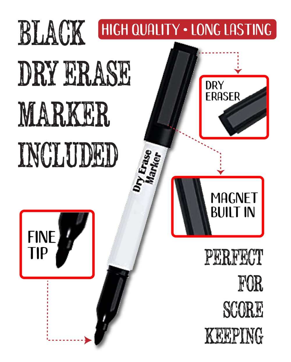 Lone Star Art Dart Scoreboard – Dry Erase Board with Magnetic Marker (Yellow)