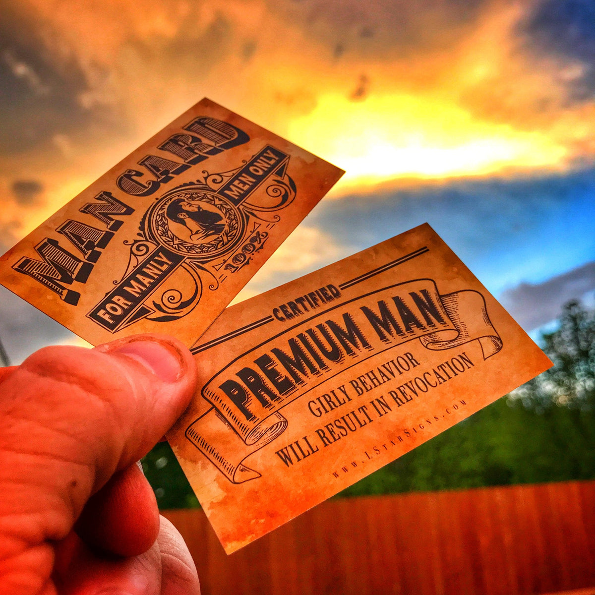 Lone Star Signs SATOHA Man Card - Masculine-Themed Business Cards (10 Pack)