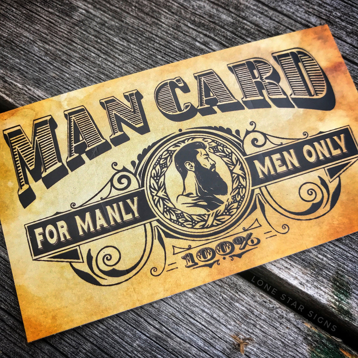 Lone Star Signs SATOHA Man Card - Masculine-Themed Business Cards (10 Pack)