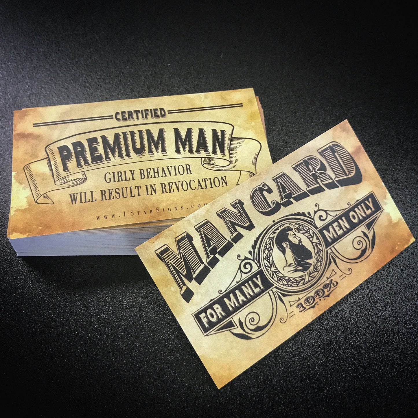 Lone Star Signs SATOHA Man Card - Masculine-Themed Business Cards (10 Pack)