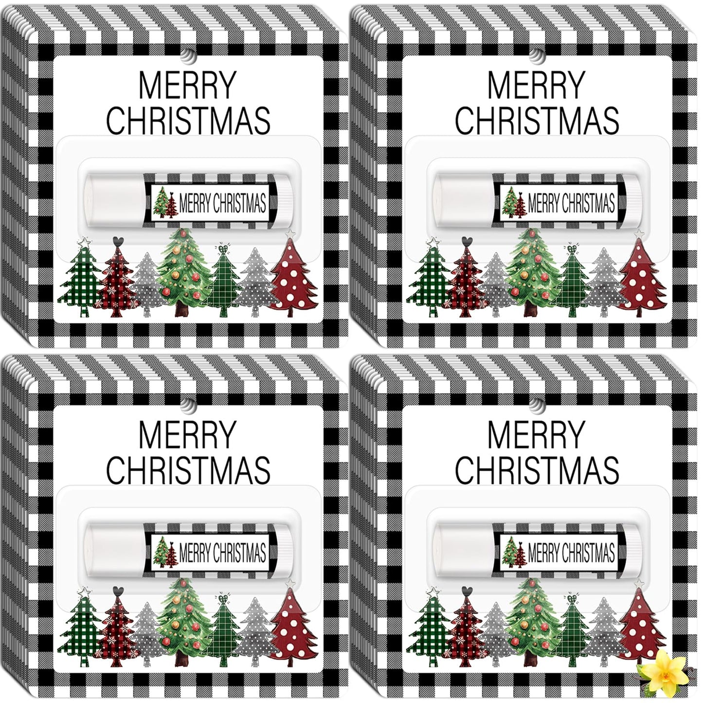 Lonfliness 50-Pack Christmas Lip Balm Gift Set – Moisturizing Lip Care for Holidays, Party Favors & Stocking Stuffers
