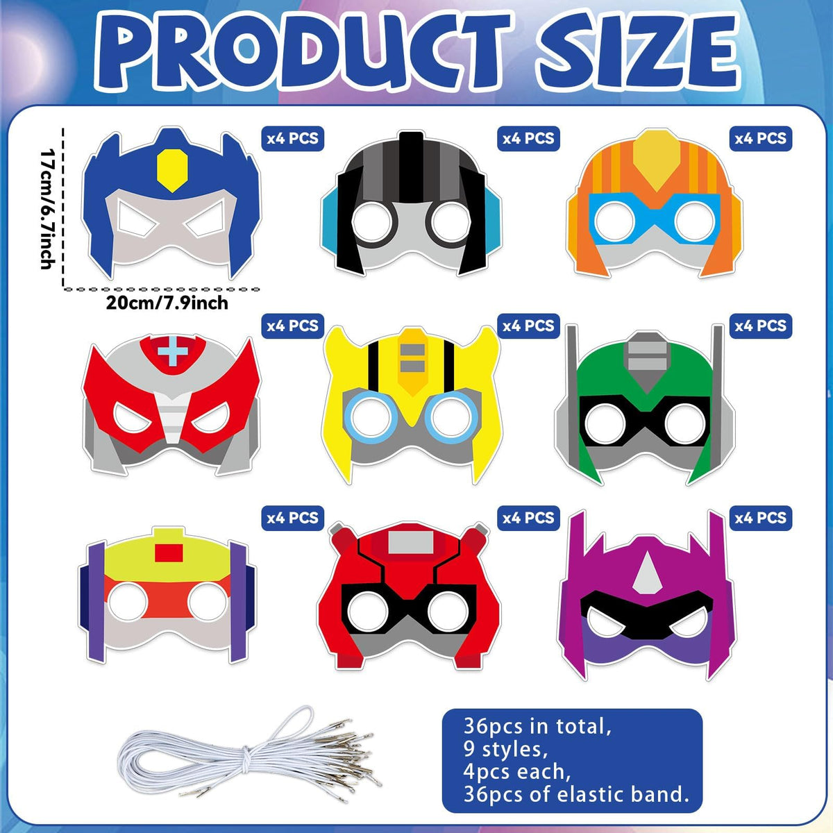 Lonfliness 36 Robot Coloring Masks — DIY Kids Mask Craft for Parties & Classroom