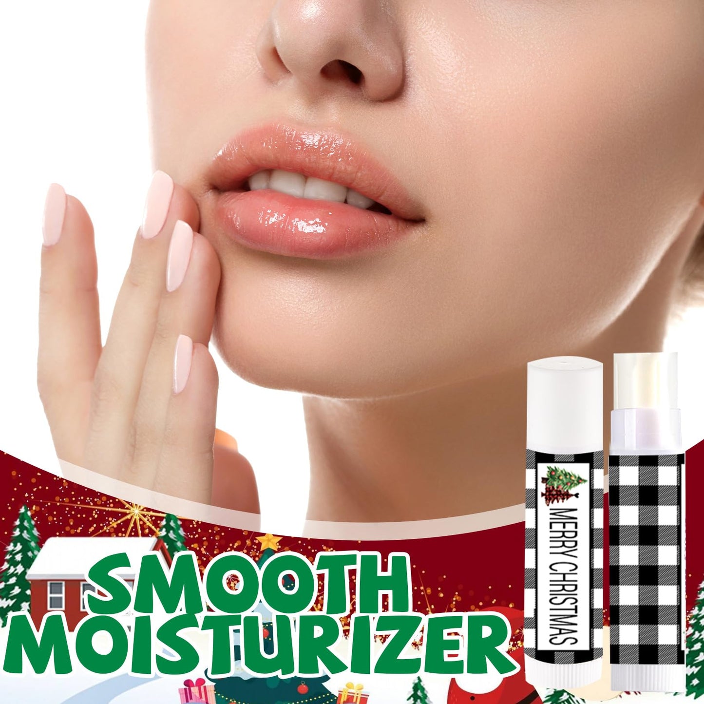 Lonfliness 50-Pack Christmas Lip Balm Gift Set – Moisturizing Lip Care for Holidays, Party Favors & Stocking Stuffers