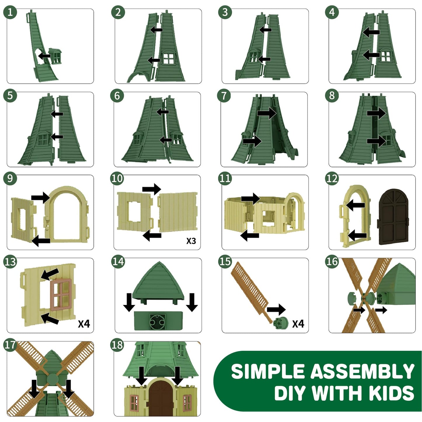Lonfypeng 136-Piece Farm Animals Playset with Barn, Tractor Trailer & More