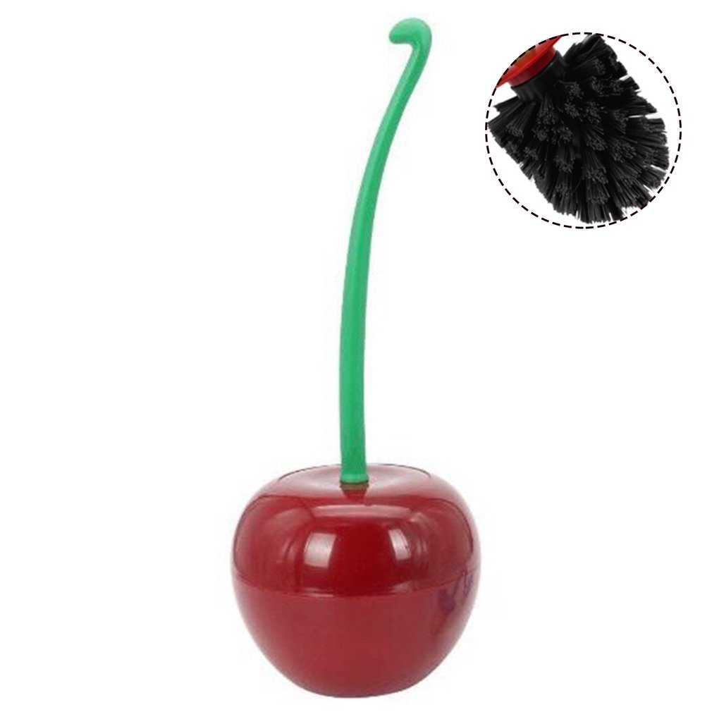 Long Handle Soft Household Toilet Brush, Cherry Toilet Brush, Toilet Brush Set
