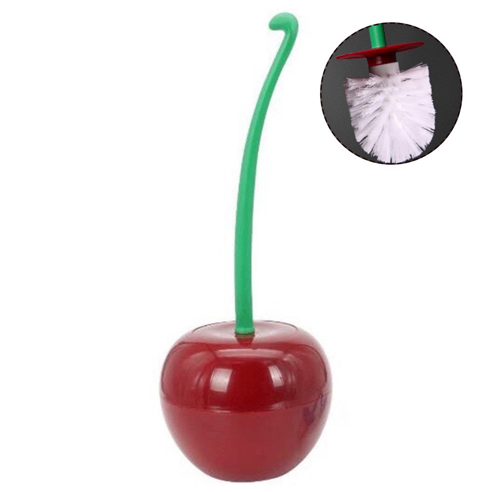 Long Handle Soft Household Toilet Brush, Cherry Toilet Brush, Toilet Brush Set