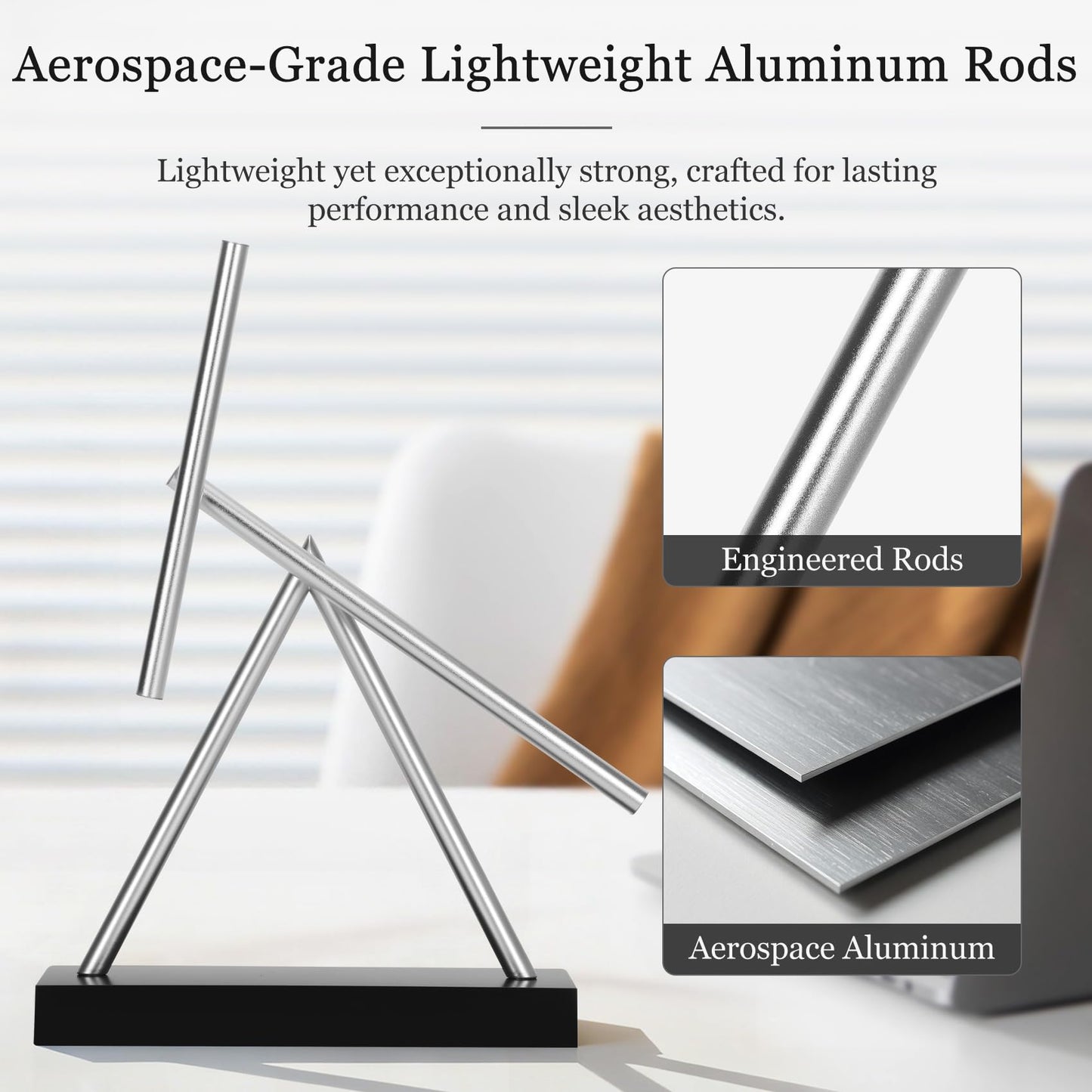 Lonsge Kinetic Energy Sculpture – Desktop Perpetual Motion Desk Toy