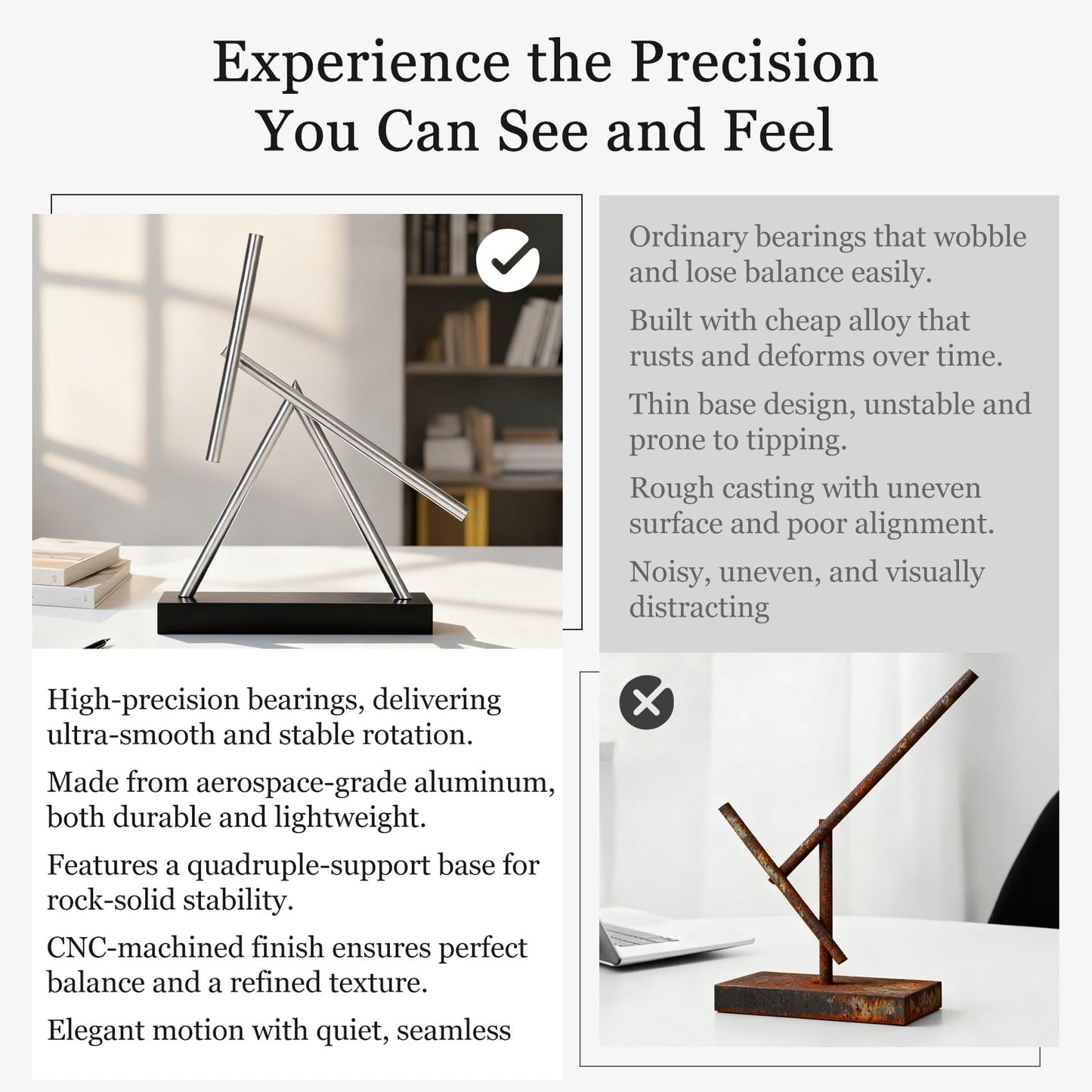 Lonsge Kinetic Energy Sculpture – Desktop Perpetual Motion Desk Toy