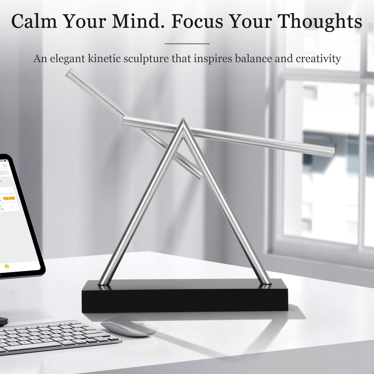 Lonsge Kinetic Energy Sculpture – Desktop Perpetual Motion Desk Toy