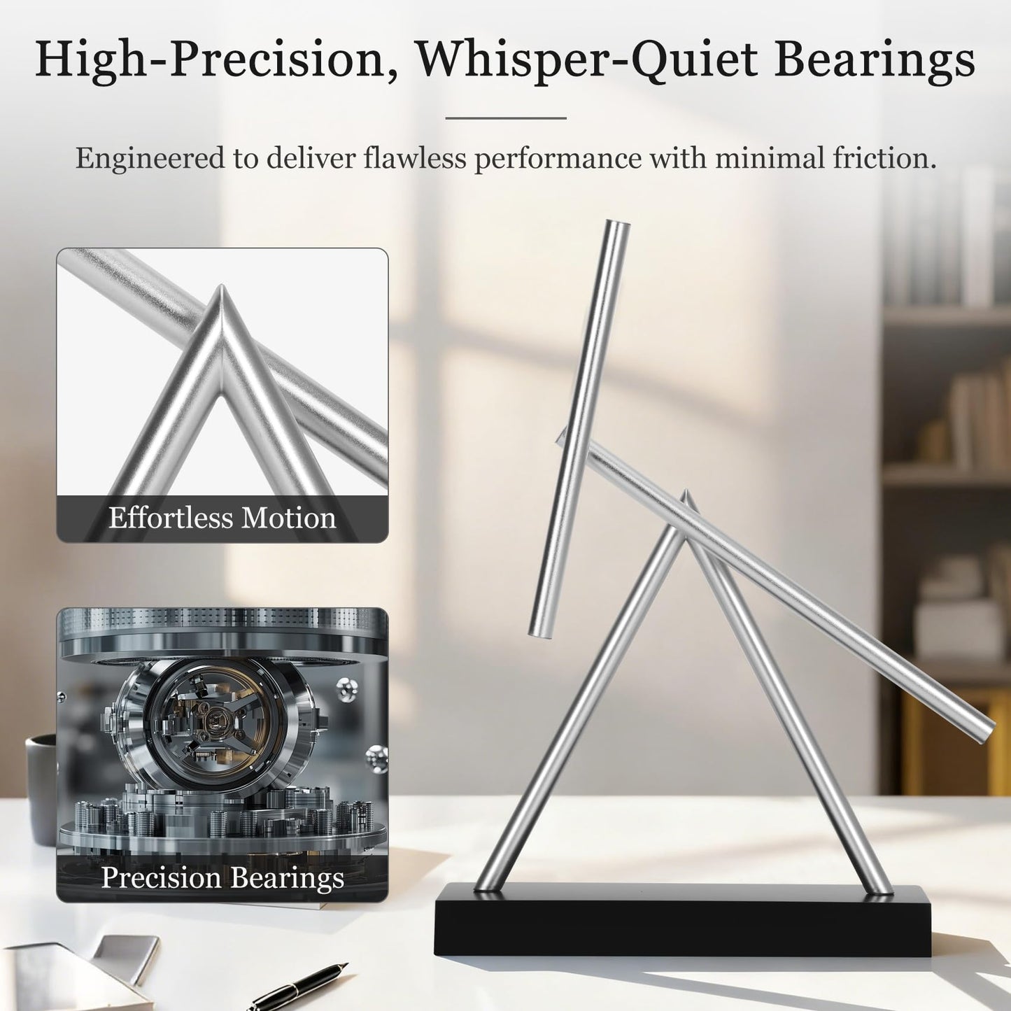 Lonsge Kinetic Energy Sculpture – Desktop Perpetual Motion Desk Toy