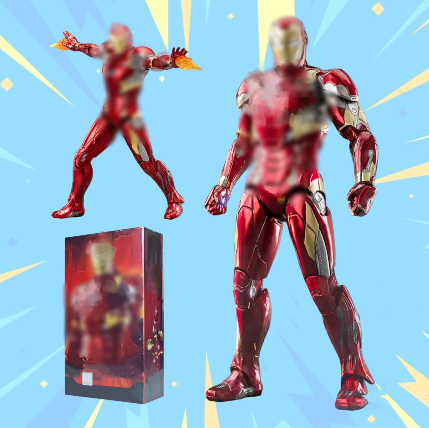 LonullyMege MK46 Ironman Action Figure – 7-Inch Fully Articulated Collectible, 1/10 Scale, Metal Paint, Accessories