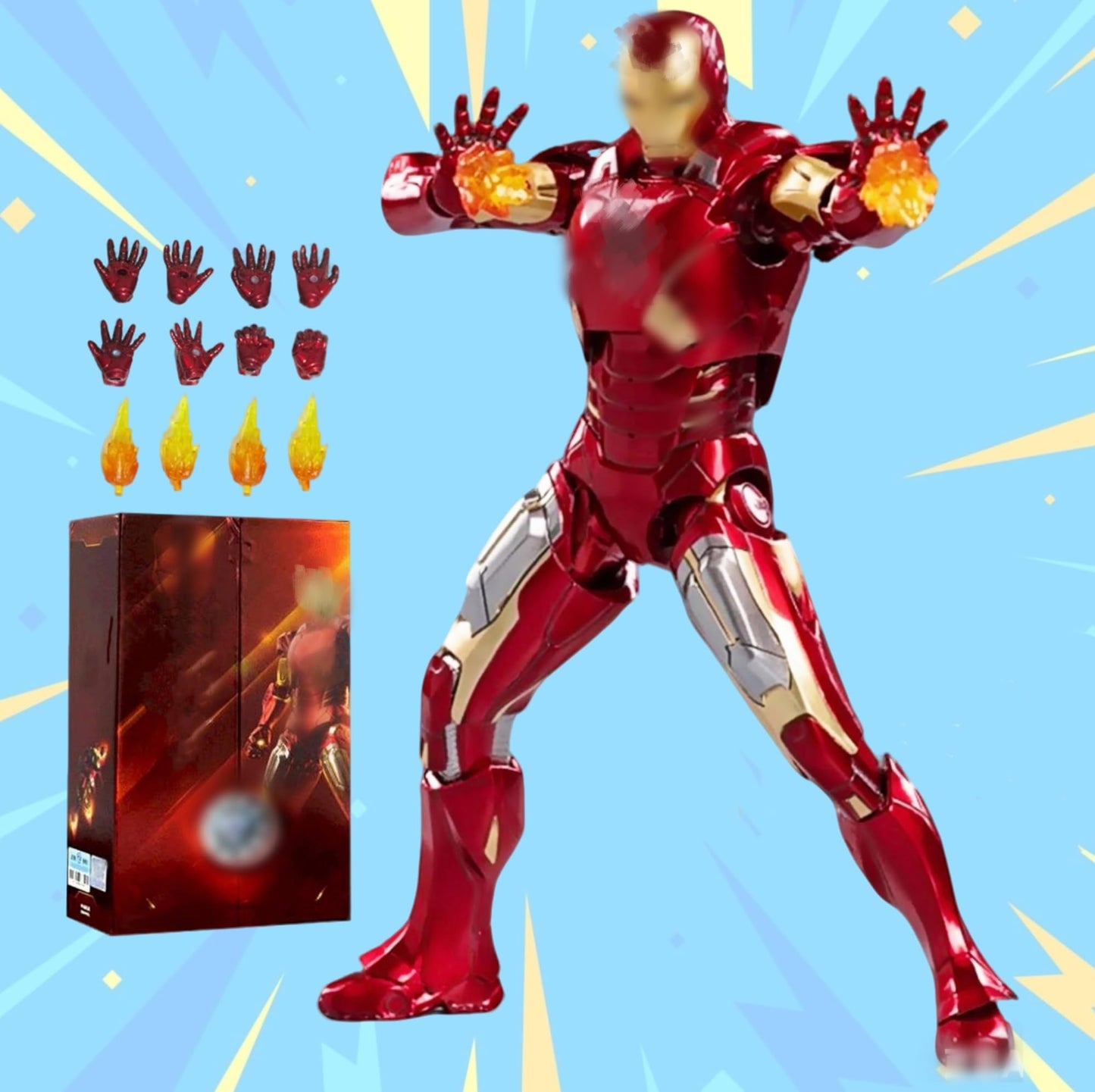 LonullyMege MK7Ironman 7-Inch Collectible Figure - 10th Anniversary Metal Texture, Movable Joints