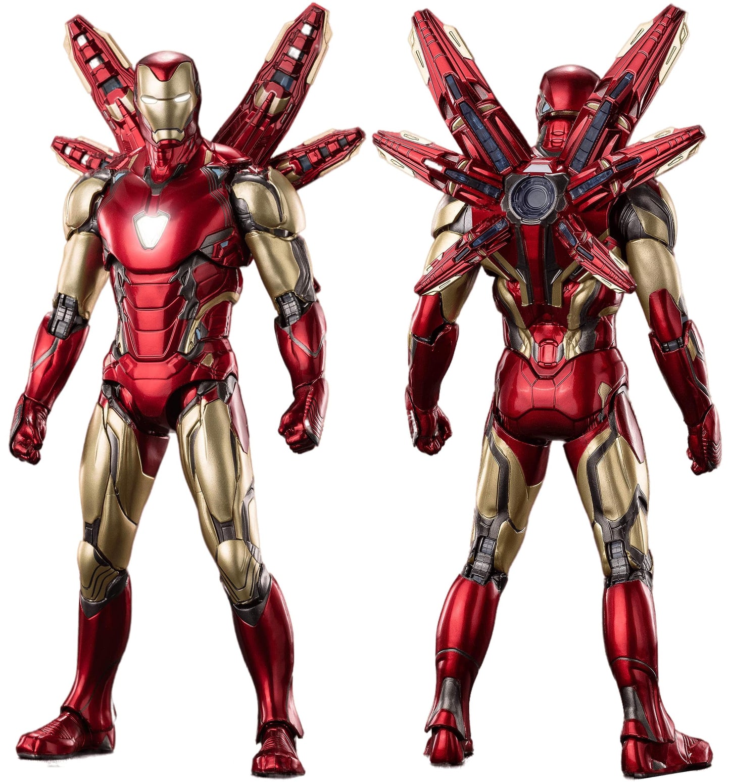 LonullyMege MK85 Ironman Deluxe 7-Inch Action Figure | Light Chest & Eyes, 20 Joints, Multi-Weapon Accessories