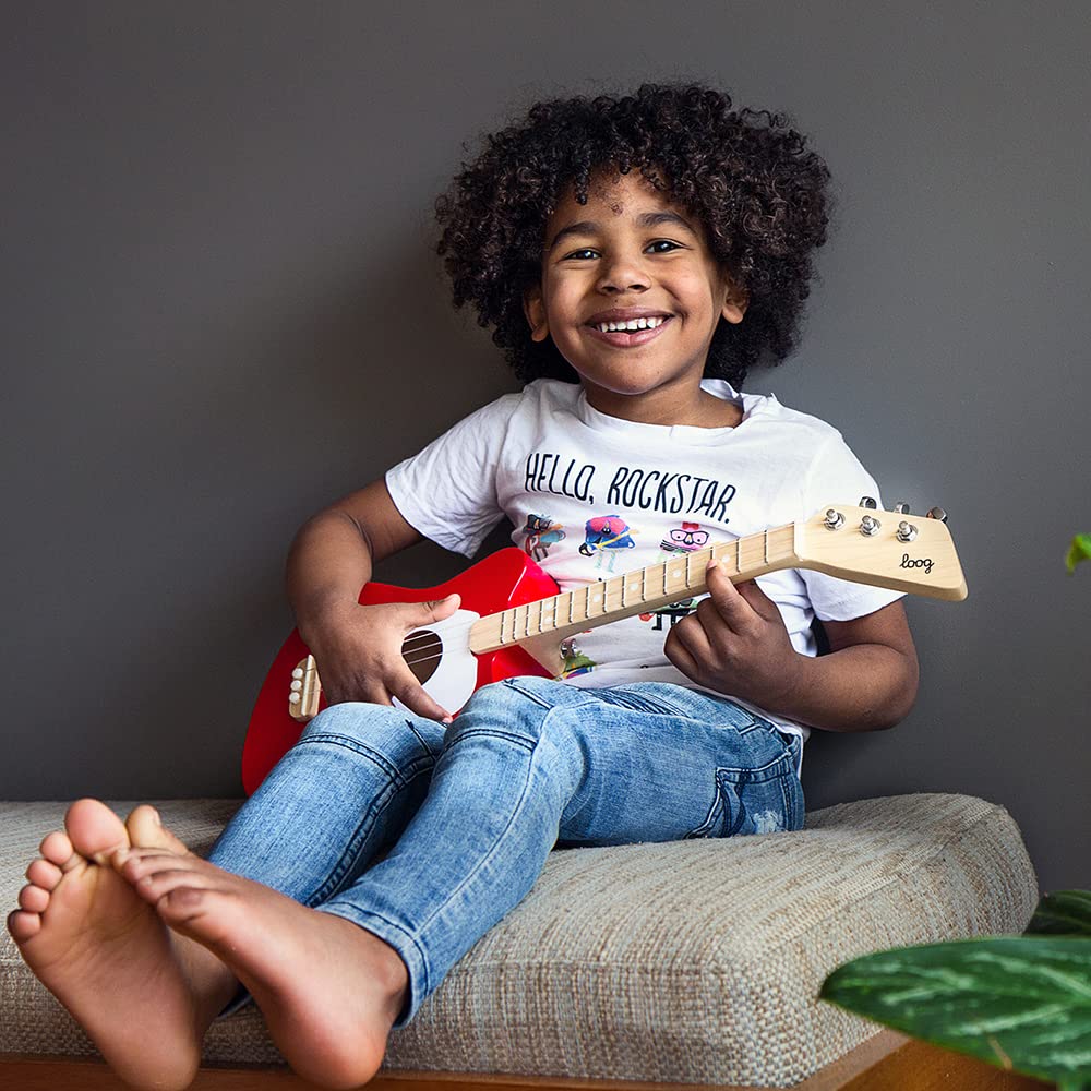 Loog Mini 3-String Kids Guitar — Learn with App & Lessons