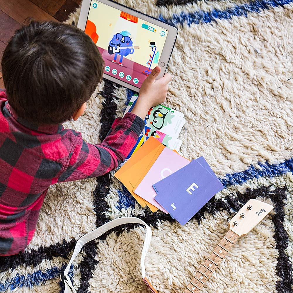 Loog Mini Electric Guitar for Kids — 3-String Beginner Instrument with Built-In Amp, Learning App & Lessons