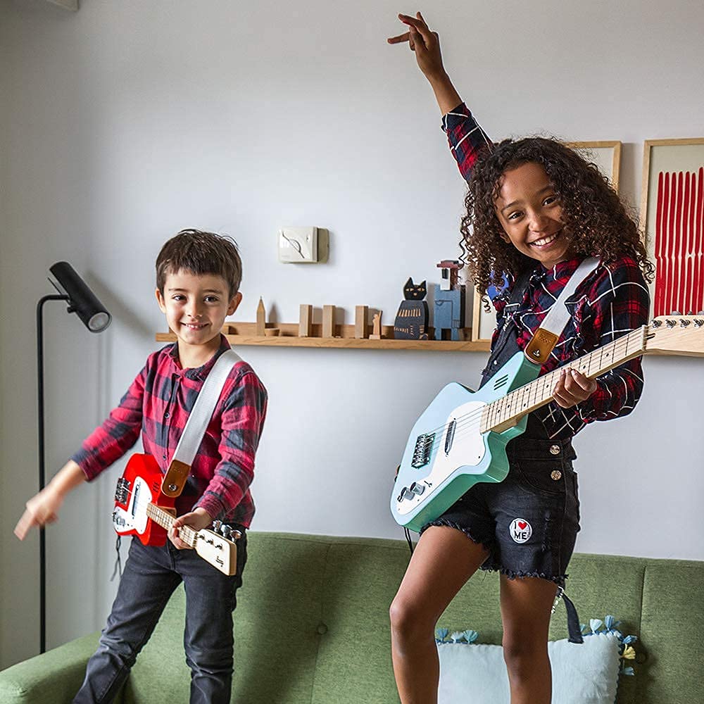 Loog Mini Electric Guitar for Kids — 3-String Beginner Instrument with Built-In Amp, Learning App & Lessons