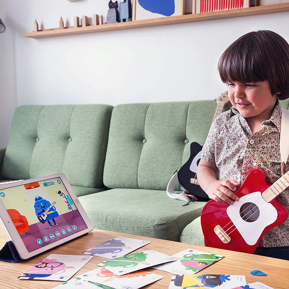 Loog Mini Acoustic Guitar for Kids - 3-String Beginner, Ages 3+, Lessons & App