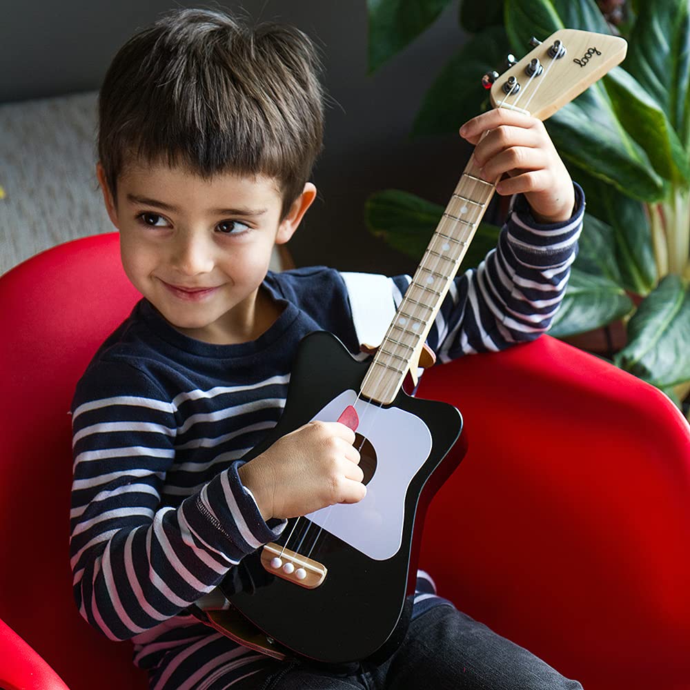 Loog Mini Acoustic Guitar for Kids - 3-String Beginner, Ages 3+, Lessons & App